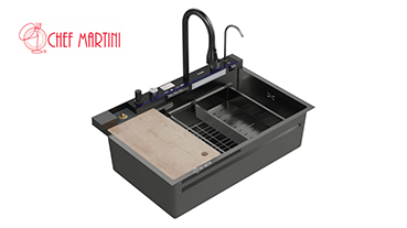 CHEF MARTINI 94/68 Black 304 stainless steel smart kitchen sink