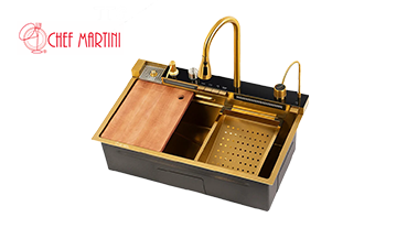 CHEF MARTINI 94/68 Gold 304 stainless steel smart kitchen sink